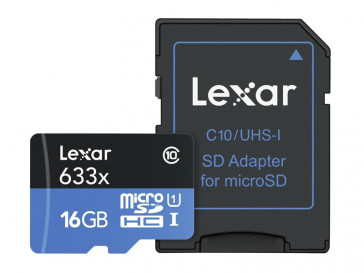 MICRO SDHC 16GB 633X UHS-I + ADAPTADOR LSDMI16GBBEU633A LEXAR