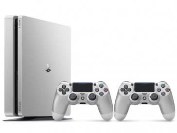 CONSOLA PS4 SLIM 500GB SILVER + 2 MANDOS DUAL SHOCK SONY