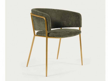 SILLA RUNNIE CHENILLA VERDE Y ACERO CC0297BG19-1/1 KAVEHOME