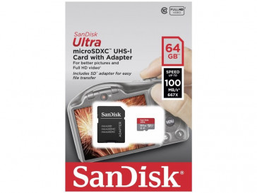 ULTRA MICRO SDXC 64GB + ADAPTADOR (SDSQUAR-064G-GN6IA) SANDISK