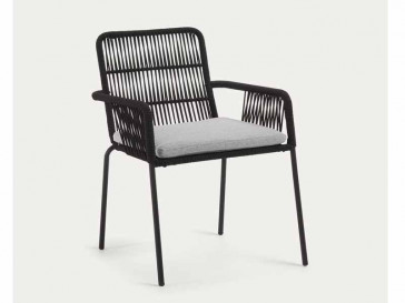 SILLA APILABLE SAMANTA CUERDA NEGRA Y ACERO CC0717S01-1/1 KAVEHOME