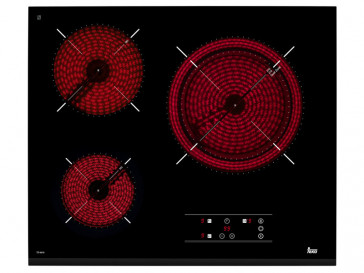 PLACA VITROCERAMICA TEKA TZ-6315 60CM 3 ZONAS DE COCCION MARCO BISELADO FRONTAL