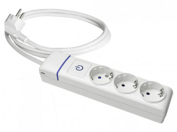 REGLETA 3 TOMAS CABLE 1.5M INTERRUPTOR LUMINOSO 41050 ELEKTRO