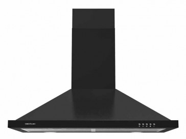 CAMPANA CECOTEC DECORATIVA PARED 60CM NEGRA LED BOLERO FLUX PM 604300 02850