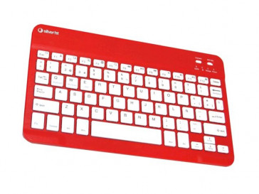 TECLADO INALAMBRICO BLUETOOTH V3.0 ROJO SILVER HT