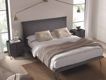 BANCADA TAPIZADA HAEVEN 180 X 200 CM COLOR PRINCE CAMEL PATA V12 ANTRACITA KOALA BEDS