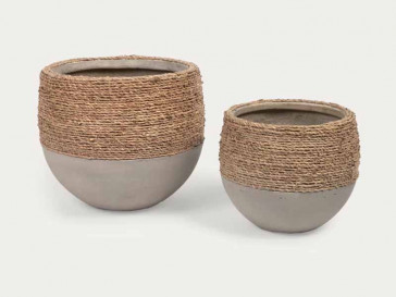 SET TAMIM 2 MACETEROS DE CEMENTO IT0002FN46-1/1 KAVEHOME