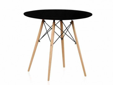 MESA REDONDA 4 PATAS MADERA DINAMARCA NEGRO BRUNETTE