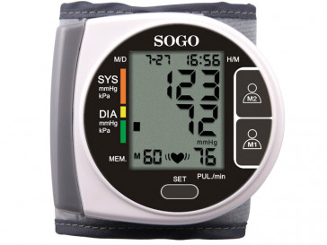 TENSIOMETRO DE MUÑECA DIGITAL TEN-SS-14070W SOGO