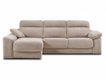 SOFA ARIEL MOD 3 PL C/B IZQUIERDO DESLIZANTE 182 (SENT. 76) + CHAISELONGUE ARCÓN C/B DERECHO 104X164 (SENT. 76) PATAS MADERA NOGAL TELA SERIE 500 OSLO - TOSTADO PEDRO ORTIZ