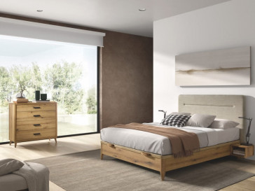 CANAPE ENJOY XL 3D 150 x 190 ACABADO NOGAL TAPA POLIPIEL CHOCOLATE TRASERA FIELTRO KOALA BEDS