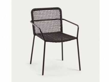 SILLA APILABLE ELLEN CUERDA NEGRO Y ACERO CC1011J15-1/1 KAVEHOME