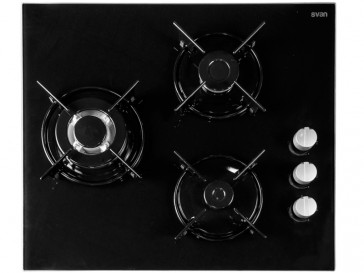 PLACA CRISTAL-GAS SVAN SVEC3BF GAS BUTANO 58CM 3 QUEMADORES