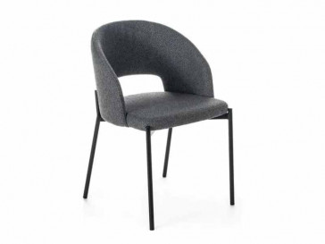 SILLA GRETA TELA GRIS PATAS NEGRAS METALICAS OM/393/SGR STONES 