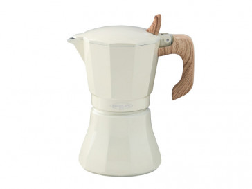 CAFETERA ALUMINIO 6 TAZAS PETRA COLOR CREMA OROLEY