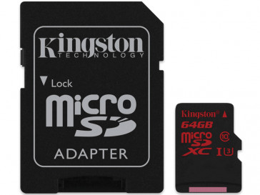 MICRO SDXC 64GB CLASE 10 UHS-I + ADAPTADOR (SDCA3/64GB) KINGSTON