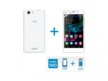 FUNDA 4-OK TRANSPARENTE + PROTECTOR PANTALLA PARA WIKO RIDGE KPR2WR BLAUTEL