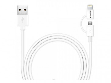 CABLE LIGHTNING AMFI2IN1-100CM-CWH ADATA