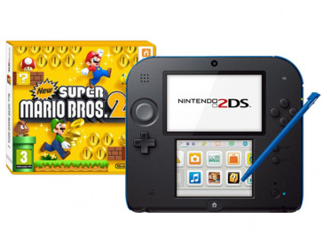 CONSOLA 2DS NEGRA/AZUL + NEW SUPER MARIO BROS 2 NINTENDO