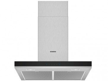 CAMPANA SIEMENS DECORATIVA PARED 60CM CRISTAL NEGRO/ACERO LED LC66BHM50