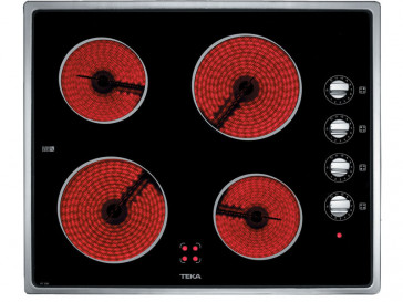 PLACA VITROCERAMICA TEKA VT CM 4016 INOX 60CM 4 ZONAS DE COCCION CON MARCO INOX