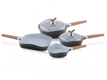 SET 6 SARTENES PREMIUM BLACK STONE CECOTEC
