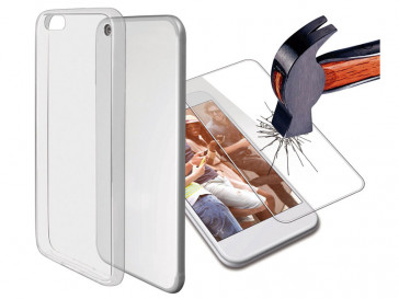 CARCASA FUSION ULTRAFINA TRANSPARENTE + PROTECTOR VIDRIO TEMPLADO PARA HUAWEI P9 LITE B0730PACK00 KSIX