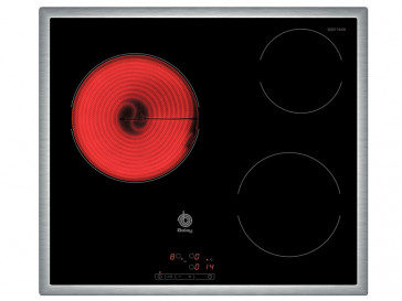 PLACA VITROCERAMICA BALAY 3EB714XR 60CM 3 ZONAS DE COCCION MARCO INOX