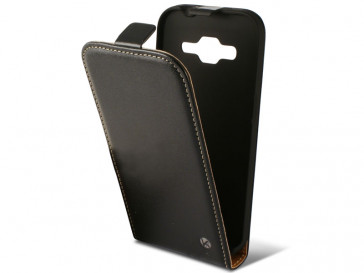 FUNDA CON TAPA PARA SAMSUNG CORE PRIME NEGRA KSIX