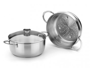 SET 3 OLLAS VAPOR 24CM ANCORA INOX INDUCCION 391005 BRA