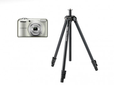 KIT CAMARA COMPACTA NIKON COOLPIX A10 (S) + TRIPODE SHERPA E4300D VELBON