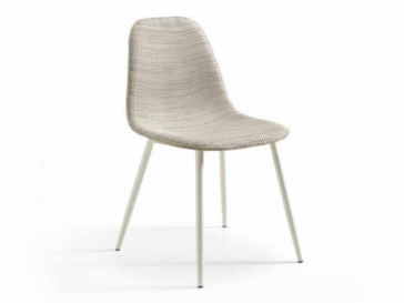 SILLA MARTINA ASIENTO SIMILAR AL RATAN BEIGE PATAS METALICAS OM/281/BE STONES 
