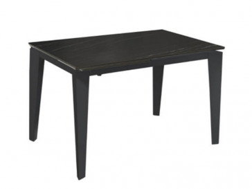 MESA EXTENSIBLE 120-170 CERAMICA 2 120 BASE DE CERÁMICA SOBRE CRISTAL TEMPLADO EN ACABADO PORTORO Y PATAS DE METAL PINTADO EN ACABADO ANTRACITA OM/312/MN STONES