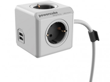 POWERCUBE EXTENDED USB + 1.5M CABLE GRIS TYPE F 1406GY ALLOCACOC
