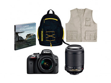 CAMARA REFLEX NIKON D3300 + AFP DX 18/55 + AFS DX 55/200G VR + MOCHILLA + LIBRO + CHALECO
