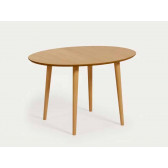 MESA EXTENSIBLE OVAL OQUI CHAPA ROBLE PATAS MADERA Ø 120 (200) x 90 CM YG0230M46-1/2 KAVEHOME