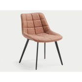 SILLA ADAM PIEL SINTETICA MARRON Y ACERO CC0248UE86-1/1 KAVEHOME