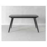 MESA EXTENSIBLE 140/200 X 90 CM NICOLAS BASE CERAMICA SOBRE VIDRIO TEMPLADO GRIS ANTRACITA Y PATAS METALICAS NEGRAS OM/356/GR STONES