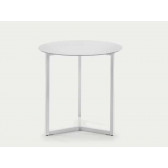 MESA AUXILIAR RAEM CRISTAL TEMPLADO Y ACERO Ø 50 cm C352C05-1/1 KAVENHOME