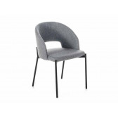 SILLA GRETA TELA GRIS CLARO PATAS NEGRAS METALICAS OM/393/SGC STONES 