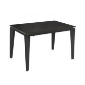 MESA EXTENSIBLE 120-170 CERAMICA 2 120 BASE DE CERÁMICA SOBRE CRISTAL TEMPLADO EN ACABADO PORTORO Y PATAS DE METAL PINTADO EN ACABADO ANTRACITA OM/312/MN STONES