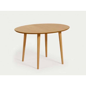 MESA EXTENSIBLE OVAL OQUI CHAPA ROBLE PATAS MADERA Ø 120 (200) x 90 CM YG0230M46-1/2 KAVEHOME