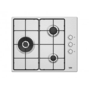 PLACA DE COCINA BEKO HIGG63125SCX GAS BUTANO 61CM 3 QUEMADORES