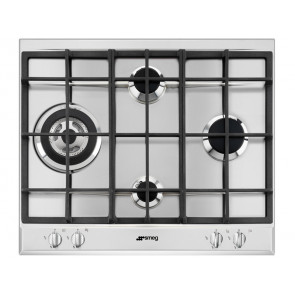 PLACA DE COCINA SMEG P261XGH GAS NATURAL 60CM 4 QUEMADORES