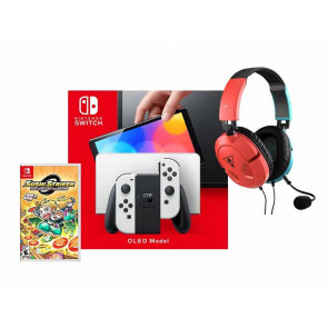 CONSOLA SWITCH OLED BLANCA + AURICULAR +SUSHI STRIKER NINTENDO