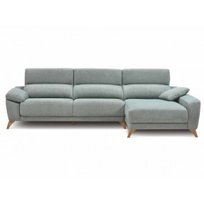 SOFA PALMA MOD 3 PL C/B IZQUIERDO ESP DESLIZANTE 207 (2 AS) (SENT. 91) + CHAISELONGUE ARCÓN C/B DERECHO 111 X 162 (SENT. 91) PATA METAL CROMADA TELA SERIE PROMOCION MELODY-04 PEDRO ORTIZ