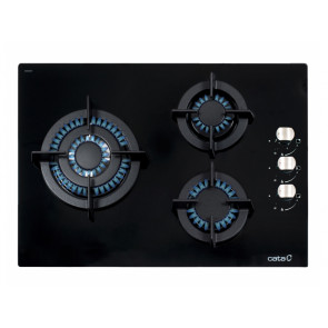 PLACA CRISTAL-GAS CATA CCI 5003 BK 08041505 GAS NATURAL 59CM 3 QUEMADORES