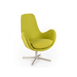 SILLÓN GIRATORIO OLGA CON ESTRUCTURA DE METAL CROMADO Y ASIENTO TAPIZADO EN TELA VERDE RE/036/VE STONES