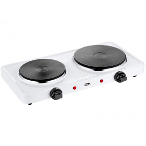 COCINA ELECTRICA BLANCA 2 FUEGOS 1500W 07661 EDM