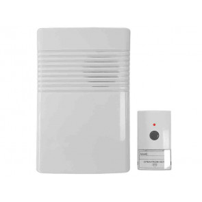 TIMBRE SIN HILOS PULSADOR Y RECEPTOR A PILAS (ALCANCE 50 MTS.) 49303 EDM